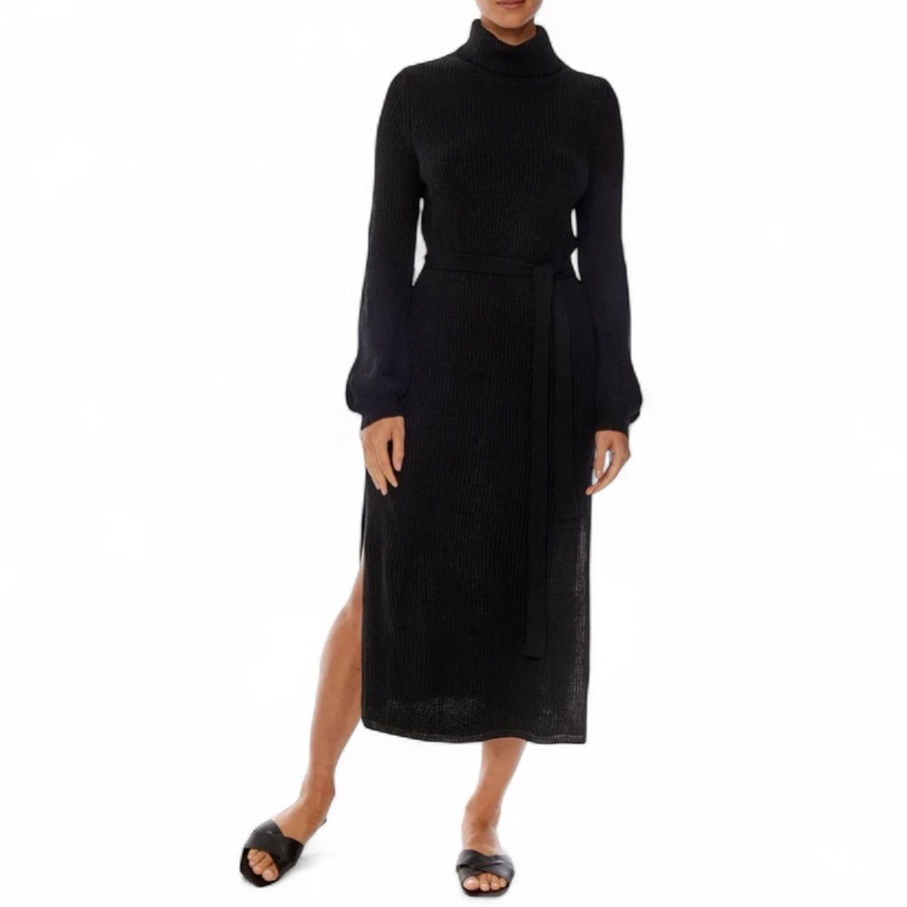 LBLC The Label Turtleneck Black Sweater Dress Size Medium